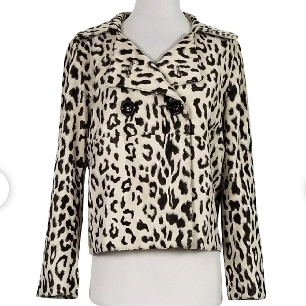 Milly Leopard Print Jacket - Black & Cream worn only 1 x.  SZ 6